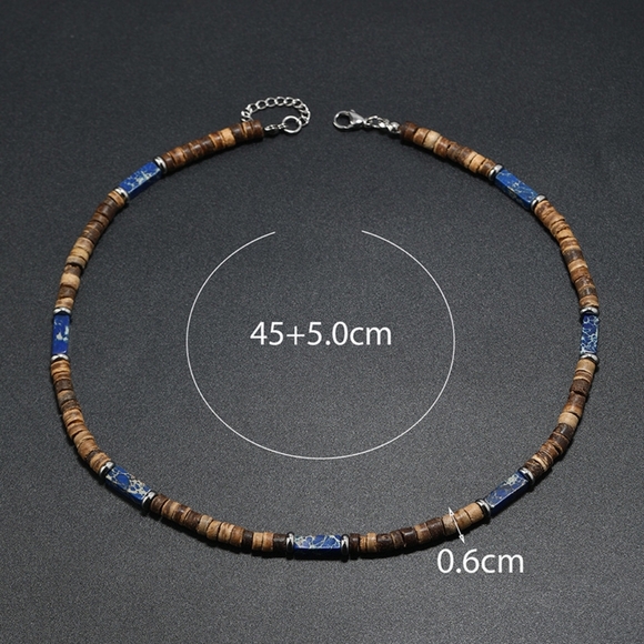 Beads Men's Necklace - Picture 2 of 3